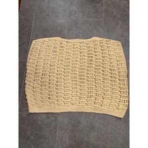 Easel Vest  Granny Core Crochet Off White Boho Large Wool Blend